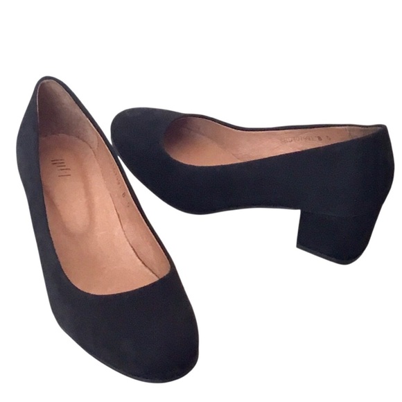 J. Jill Pumps Black Suede Women’s 8 1/2 Almond toe Block Heel Classic Shoes - Picture 2 of 14
